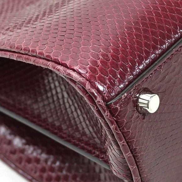 Gucci Zumi Small Top Handle Shoulder Bag Python Leather Red - Picture 3 of 5